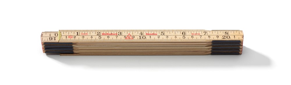100504 Hultafors Schwedenmeter Gliedermaßstab 61-2-10, Meterstab mit Zolleinteilung 2 m, 10 Glieder (Preis pro Stück)