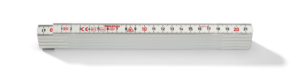200064 Hultafors Gliedermaßstab G59, 15 mm breit, weiß, mit Millimetereinteilung, Meterstab, 2 m, 10 Glieder (Preis pro Stück)