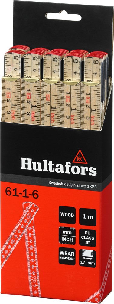 100704 Hultafors Schwedenmeter Gliedermaßstab 61-1-6, 1 m, 6 Glieder (Preis pro Stück)